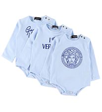 Versace Cadeaubox - Rompers l/s - 3-pack - Baby Blue