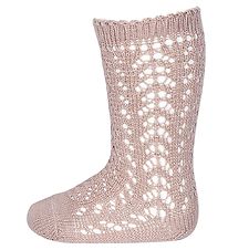 Condor Chaussettes Hautes av. Pointelle - Rose