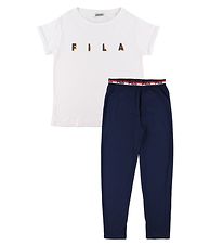 Fila Schlafanzug - Wei/Navy m. Logo