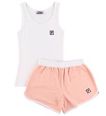 Fila Pyjama Set - White/Pink