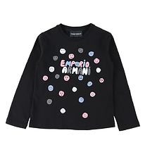 Emporio Armani Blouse - Black w. Text/Smileys