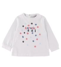 Emporio Armani Blouse - Wit m. Tekst/Smileys