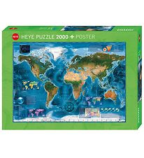 Heye Puzzle Puzzel - Satellietkaart - 2000 Bakstenen