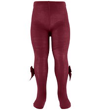 Condor Tights w. Velvet Bow - Bordeaux