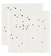 Done By Deer Muslinfilt - 70x70 - 2-pack - White Dreamy Dots