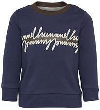 Hummel Sweatshirt - HMLJeppe - Marinbl m. Tryck