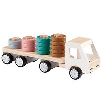 Kids Concept Sorter Ring Truck - 38 cm - Aiden - White/Nature