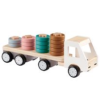 Kids Concept Stapelwagen - 38 cm - Aiden - Wei/Natur