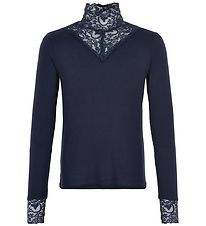 The New Long Sleeve Top - Olace - Navy Blazer w. Laces