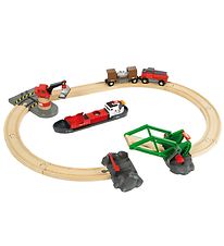 BRIO Lestarbraut Port sett - 16 Partar - Rautt 33061