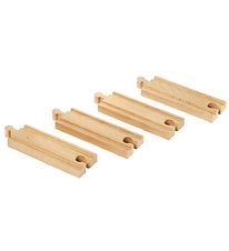 BRIO Rechte rails - 4 Onderdelen - Kaart - Hout 33334