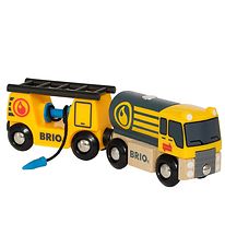 BRIO Camion-citerne av. Wagon - 17,3 cm - Jaune 33907