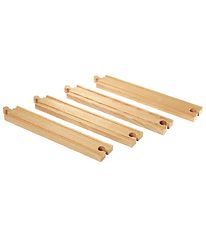 BRIO Wereld rechte rails - 4 Onderdelen - Lang - Hout 33341