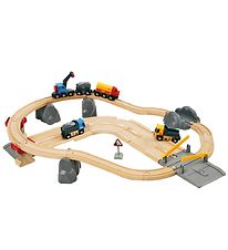 BRIO World Rail & Road Loading Set - 32 pcs - Grey/Wood 33210