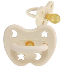 Hevea Pacifier - 0-3 Mths. - Natural Rubber - Milky White w. Mån