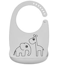 Done By Deer Bib w. Food Catcher - Deer Friends - Grey