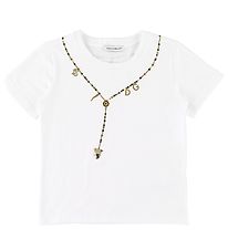 Dolce & Gabbana Stuttermabolur - Hvítir M. Kristallar