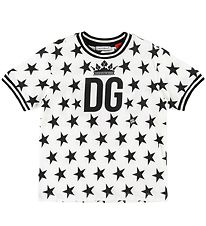 Dolce & Gabbana T-shirt - Vit m. Svarta Stjrnor