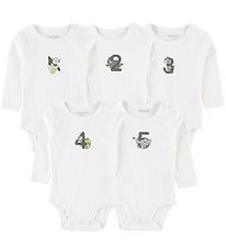 Fixoni Rompers l/s - 5-pack - Wit