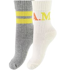 Molo Socks - 2-pack - Norman - Grey Melange/Ivory