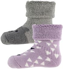 Melton Socken - 2er-Pack - Grau/Lila