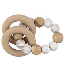 Tiny Tot Rattle Teether - Lightbrown Marble