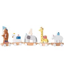 Bloomingville Train d'Anniversaire - 53 cm - Multicolore