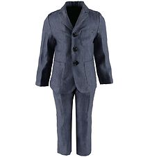 Emporio Armani Kostym - Lin - Blåmelerad