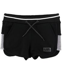 Karl Lagerfeld Sweatshorts - Sorte m. Wei