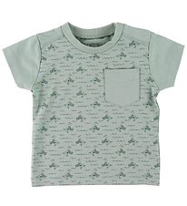 Fixoni T-shirt - Dusty Green w. Ducks/Waves