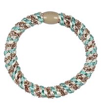 Kknekki Hair Tie - Turquoise/Beige Glitter