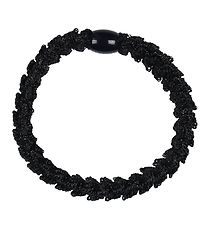 Kknekki Hair Tie - Black Glitter w. Lace