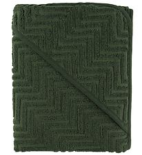 Filibabba Serviette  Capuche - Zigzag - 90x90 cm - Dark Green