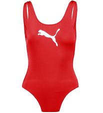 Puma Swimsuit - UV50+ - Red w. Logo