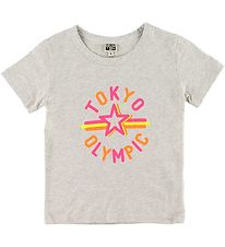 Bonton T-Shirt - Graumeliert m. Neon