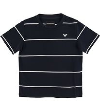 Emporio Armani T-Shirt - Navy m. Streifen