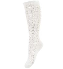 Condor Knee-High Socks - White w. Pointelle