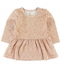 Gro Dress - Bell - White/Caramel w. Leaves