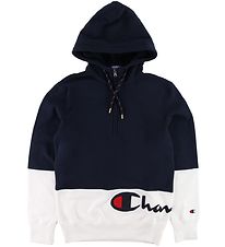 Champion Fashion Hoodie - Half Zip - Navy/White