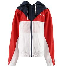 Champion Fashion Hoodie w. Zipper - Navy/White/Red