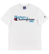 Champion Fashion Stuttermabolur - Hvítur M. Lógó