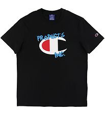 Champion Fashion T-Shirt - Noir av. Logo