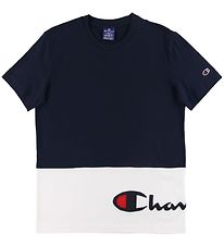 Champion Fashion T-Shirt - Navy/Wit m. Logo