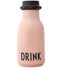 Design Letters Water Bottle - 330 ml - Powder Rose w. Text
