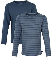 Minymo Long Sleeve Tops - 2-pack - New Navy w. Stripes