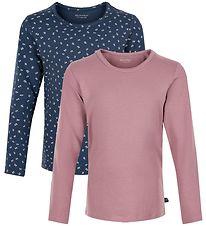 Minymo Long Sleeve Tops - 2-pack - Mesa Rose/New Navy