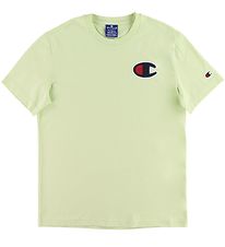 Champion Fashion Stuttermabolur - Pastel grænt M. Lógó