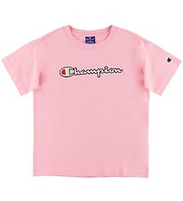 Champion Fashion Stuttermabolur - Bleikt M. Lógó