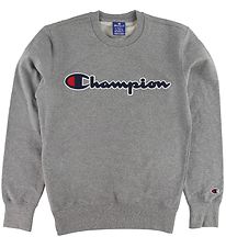 Champion Fashion Collegepaita - Harmaa melange, Logo