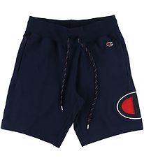 Champion Fashion Shortsit - Bermuda - Laivastonsininen, Logo